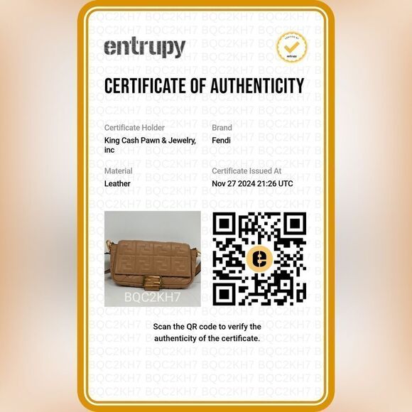 Fendi Baguette Zucca Shoulder Bag Medium brown Leather - Picture 2 of 14